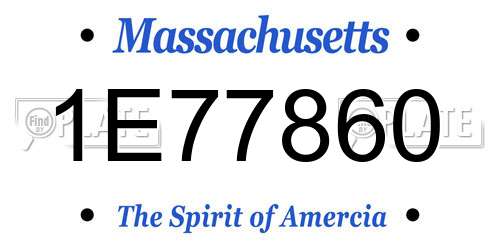 1E77860 Massachusetts License Plate