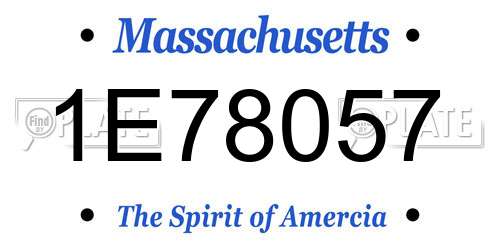 1E78057 Massachusetts License Plate