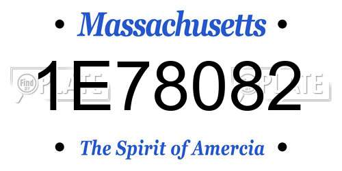 1E78082 Massachusetts License Plate