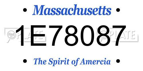 1E78087 Massachusetts License Plate