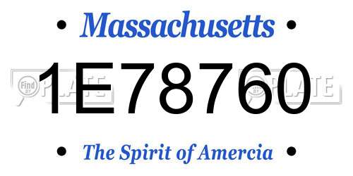 1E78760 Massachusetts License Plate