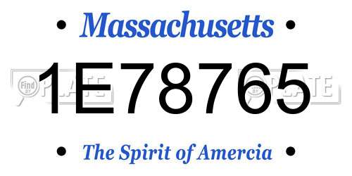 1E78765 Massachusetts License Plate