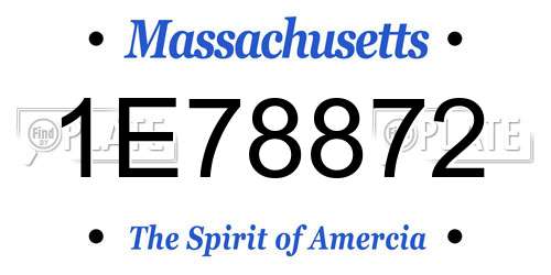 1E78872 Massachusetts License Plate