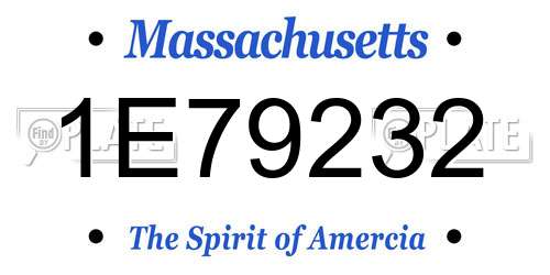 1E79232 Massachusetts License Plate