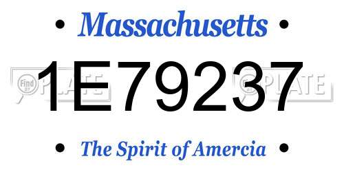 1E79237 Massachusetts License Plate