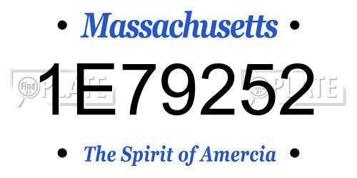 1E79252 Massachusetts License Plate