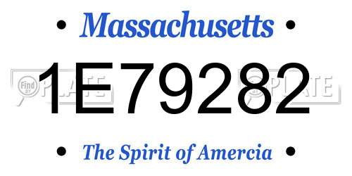 1E79282 Massachusetts License Plate