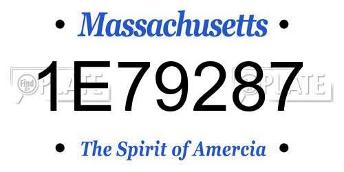 1E79287 Massachusetts License Plate