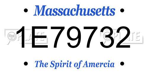1E79732 Massachusetts License Plate