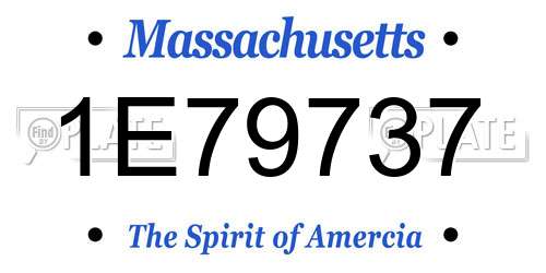 1E79737 Massachusetts License Plate