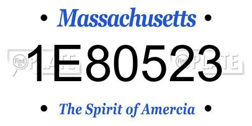 1E80523 Massachusetts License Plate