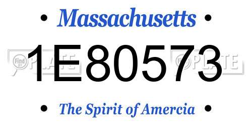 1E80573 Massachusetts License Plate