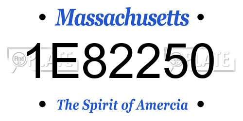 1E82250 Massachusetts License Plate
