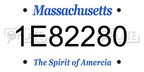 1E82280 Massachusetts License Plate
