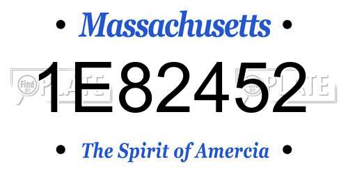 1E82452 Massachusetts License Plate