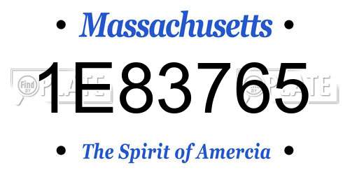 1E83765 Massachusetts License Plate