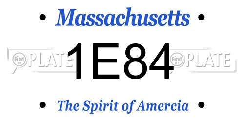 1E84 Massachusetts License Plate