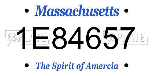 1E84657 Massachusetts License Plate