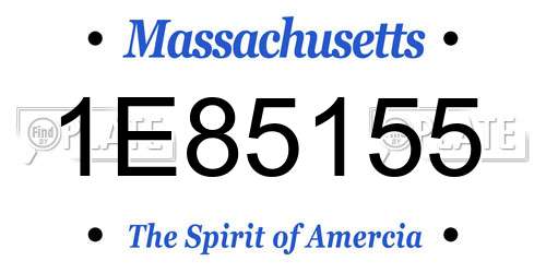 1E85155 Massachusetts License Plate