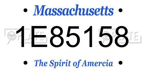 1E85158 Massachusetts License Plate