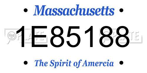 1E85188 Massachusetts License Plate