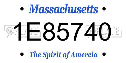 1E85740 Massachusetts License Plate