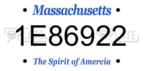 1E86922 Massachusetts License Plate