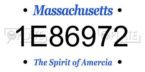 1E86972 Massachusetts License Plate
