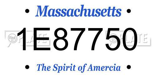 1E87750 Massachusetts License Plate