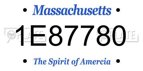 1E87780 Massachusetts License Plate