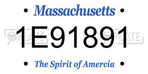 1E91891 Massachusetts License Plate