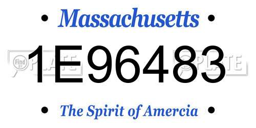 1E96483 Massachusetts License Plate