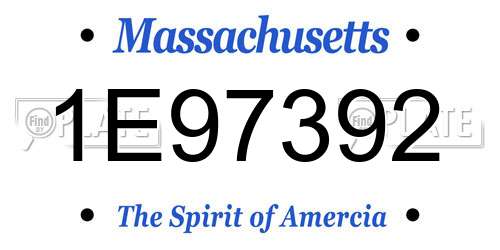 1E97392 Massachusetts License Plate
