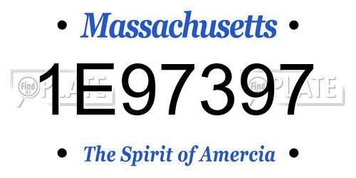 1E97397 Massachusetts License Plate