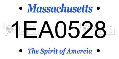 1EA0528 Massachusetts License Plate