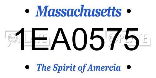 1EA0575 Massachusetts License Plate