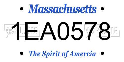 1EA0578 Massachusetts License Plate