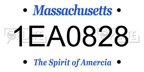 1EA0828 Massachusetts License Plate