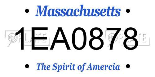 1EA0878 Massachusetts License Plate