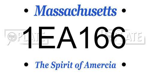 1EA166 Massachusetts License Plate
