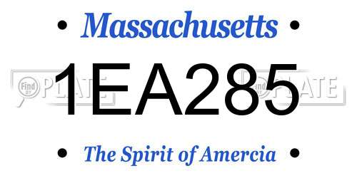 1EA285 Massachusetts License Plate