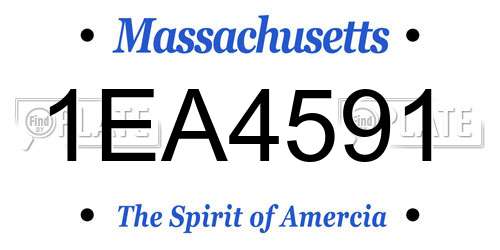 1EA4591 Massachusetts License Plate