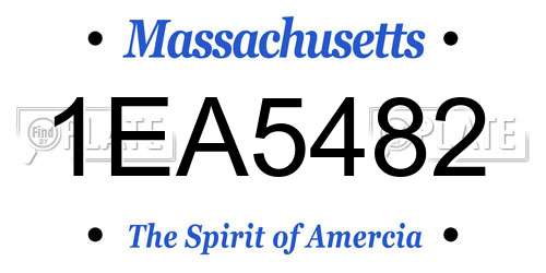 1EA5482 Massachusetts License Plate