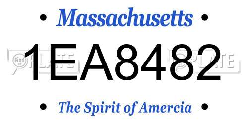 1EA8482 Massachusetts License Plate