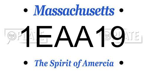 1EAA19 Massachusetts License Plate