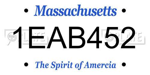 1EAB452 Massachusetts License Plate