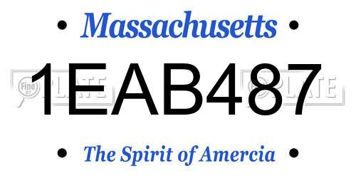 1EAB487 Massachusetts License Plate