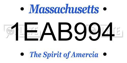 1EAB994 Massachusetts License Plate