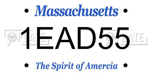 1EAD55 Massachusetts License Plate