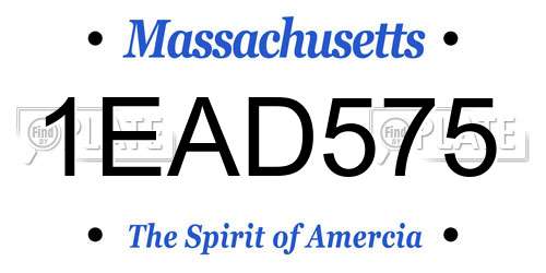1EAD575 Massachusetts License Plate